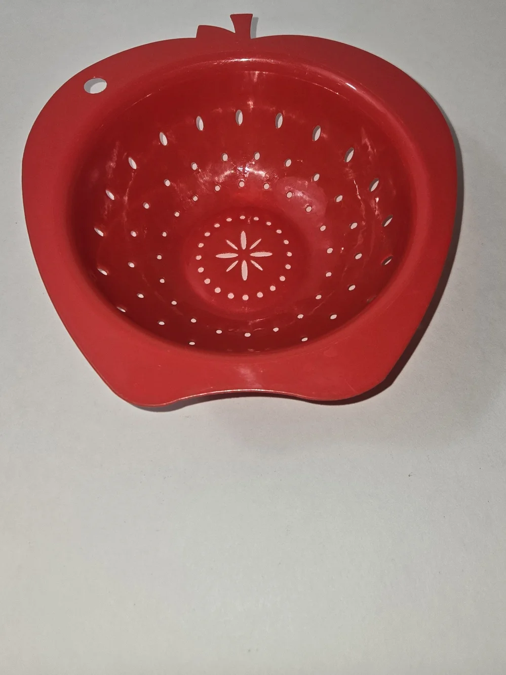 Red Apple-Shaped Silicone Strainer Colander